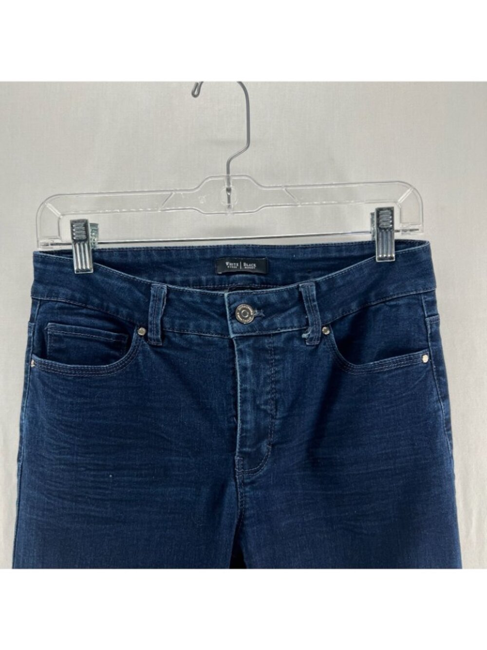 White House Black Market Skinny Jeans Womens 6 Mid Rise Stretch Denim Dark Wash - Picture 3 of 11